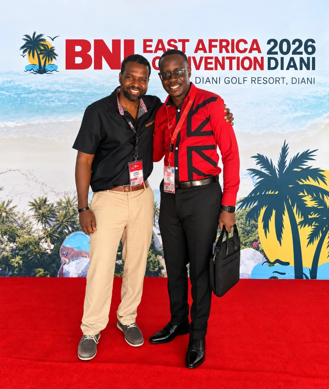 IntelliByte founders at the BNI East Africa Convention 2026, Diani Golf Resort, Kenya