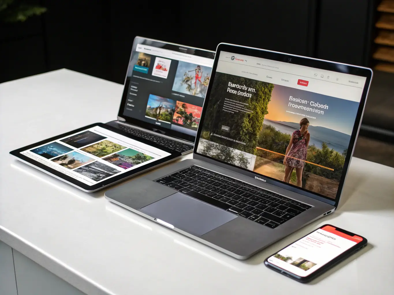 A screenshot of a beautifully designed website on various devices, showcasing its responsiveness and user-friendly interface.